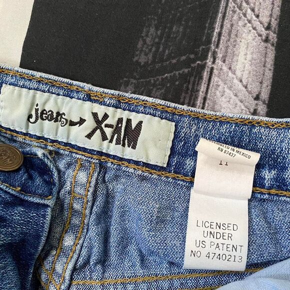 Jeans X-AM Women's mid acid stone wash 80s vintage high waist zipper slim jeans - Picture 4 of 4